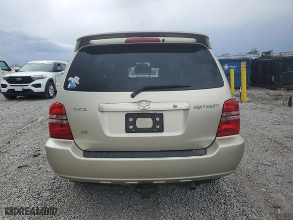 2003 Toyota Highlander with VIN JTEGF21A030097104, listed as a Copart auction lot 51475975 with 322,242 mi miles and Salvage Title. Bid and sale history available at carsss.com. Image 6.