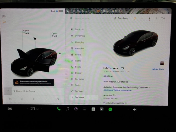 2021 Tesla Model 3 Standard Range Plus z VIN 5YJ3E1EA4MF943036, wystawiony jako Copart lot #54008355 z przebiegiem 62 981 mil mil oraz Szkoda całkowita • Salvage title. Historia ofert i sprzedaży dostępna na DreamBid. Obrazek 9.