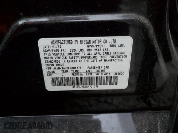 2014 Infiniti Q50 Sport with VIN JN1BV7AR8EM701775, listed as a Copart auction lot 79473244 with 103,785 mi miles and Clean Title. Bid and sale history available at DreamBid. Image 12.