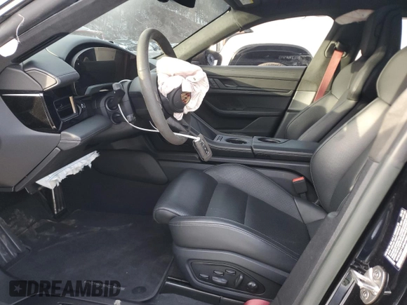 2023 Porsche Taycan GTS with VIN WP0CD2Y14PSA90314, listed as a Copart auction lot 46137985 with 7,961 mi miles and Salvage title. Bid and sale history available at DreamBid. Image 7.