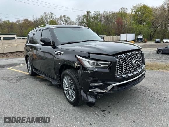 2021 Infiniti QX80 Premium Select with VIN JN8AZ2AF6M9718439, listed as a Copart auction lot 55782665 with 70,168 mi miles and Clean Title. Bid and sale history available at DreamBid. Image 4.