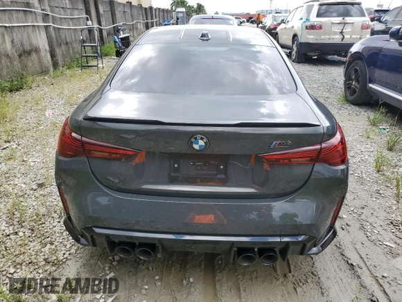2025 BMW M4 Competition with VIN WBS23HK09SCS65814, listed as a Copart auction lot 70641714 with 2,701 mi miles and Salvage Title. Bid and sale history available at carsss.com. Image 6.