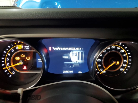2021 Jeep Wrangler Sport с VIN 1C4GJXAN5MW712439, выставлен на аукционе Copart как лот 54781685 с пробегом 26 463 миль миль и Списание • Salvage title. История ставок и продаж доступна на DreamBid. Изображение 9.