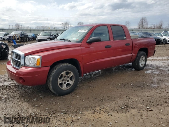 2007 Dodge Dakota SLT with VIN 1D7HW48J87S162047, listed as a Copart auction lot 51101885 with 115,438 mi miles and Salvage Title. Bid and sale history available at carsss.com. Image 1.