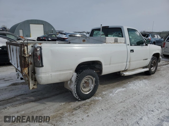 1994 GMC Sierra 3500 z VIN 1GTGC34K0RE552892, wystawiony jako Copart lot #45672255 z przebiegiem 379 943 mil mil oraz Szkoda całkowita • Salvage title. Historia ofert i sprzedaży dostępna na DreamBid. Obrazek 3.