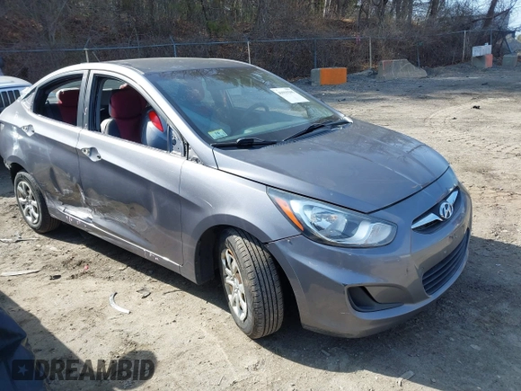 2014 Hyundai Accent GLS with VIN KMHCT4AE0EU739273, listed as a IAAI auction lot 41919295 with 105,312 mi miles and . Bid and sale history available at carsss.com. Image 1.