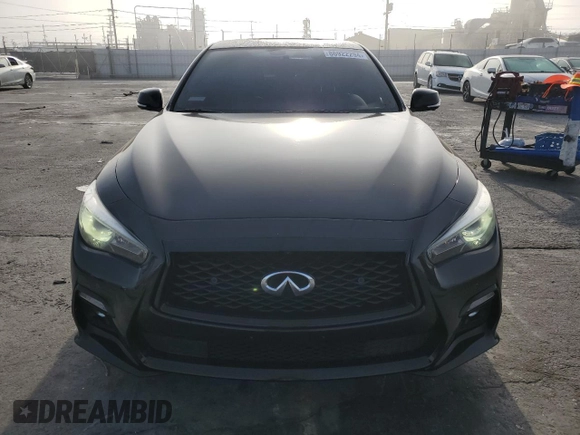 2021 Infiniti Q50 Red Sport 400 with VIN JN1FV7DP8MM850388, listed as a Copart auction lot 86922294 with 50,220 mi miles and Salvage Title. Bid and sale history available at DreamBid. Image 5.