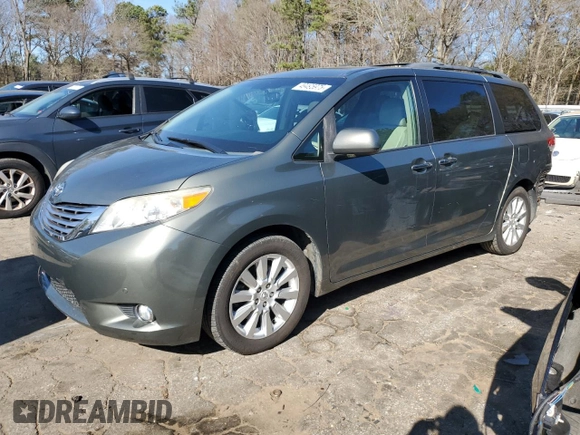 2011 Toyota Sienna XLE with VIN 5TDDK3DC6BS009464, listed as a Copart auction lot 49495975 with 112,873 mi miles and Salvage Title. Bid and sale history available at carsss.com. Image 1.