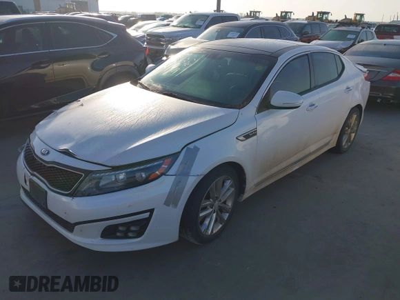 2015 Kia Optima SX Turbo with VIN 5XXGR4A69FG517335, listed as a IAAI auction lot 42014655 with 91,831 mi miles. Bid and sale history available at carsss.com. Image 2.