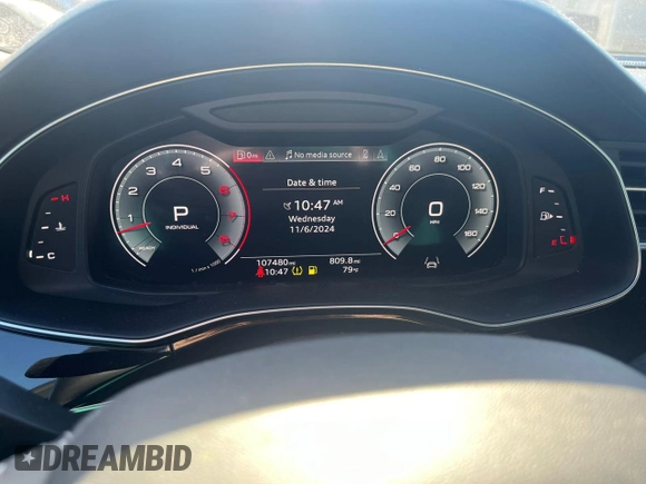 2021 Audi Q8 Prestige with VIN WA1FVAF17MD008493, listed as a Copart auction lot 79915604 with 107,480 mi miles and Clean title. Bid and sale history available at DreamBid. Image 6.