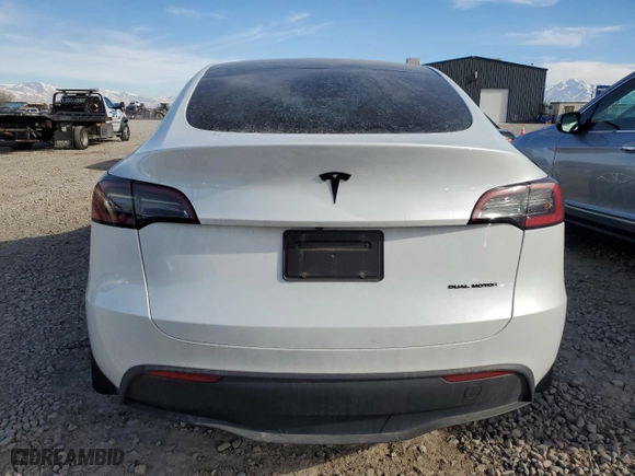 2023 Tesla Model Y Long Range with VIN 7SAYGDEE2PA115401, listed as a Copart auction lot 88076175 with 0 mi miles and Salvage Title. Bid and sale history available at carsss.com. Image 6.