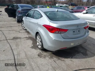 2013 Hyundai Elantra Limited with VIN 5NPDH4AE2DH191473, listed as a IAAI auction lot 41856481 with 54,705 mi miles and . Bid and sale history available at DreamBid. Image 3.