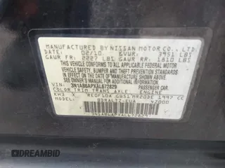 2010 Nissan Sentra S with VIN 3N1AB6APXAL672829, listed as a IAAI auction lot 41528641 with 150,732 mi miles and . Bid and sale history available at carsss.com. Image 9.