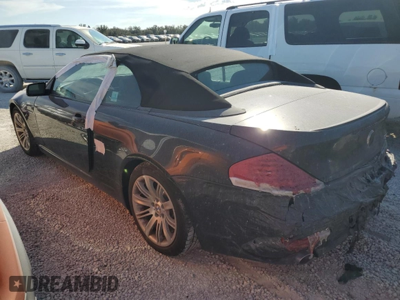 2007 BMW 6 Series 650i with VIN WBAEK135X7CN81963, listed as a Copart auction lot 73875324 with 0 mi miles and Salvage Title. Bid and sale history available at carsss.com. Image 2.