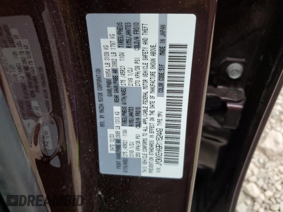 2024 Mazda CX-90 Premium Plus with VIN JM3KKEHA9R1152449, listed as a Copart auction lot 63047925 with 10,235 mi miles and Salvage title. Bid and sale history available at DreamBid. Image 13.