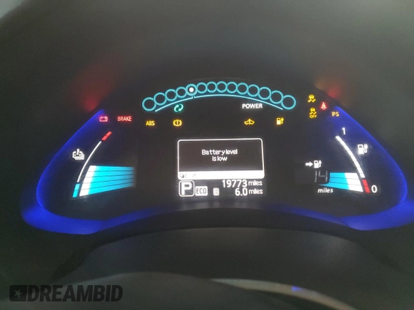 2015 Nissan LEAF S with VIN 1N4AZ0CP7FC314129, listed as a Copart auction lot 55660825 with 19,773 mi miles and Clean Title. Bid and sale history available at DreamBid. Image 9.