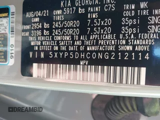 2022 Kia Telluride SX z VIN 5XYP5DHC0NG212114, wystawiony jako IAAI lot #42115082 z przebiegiem 67 071 mil mil oraz . Historia ofert i sprzedaży dostępna na DreamBid. Obrazek 9.