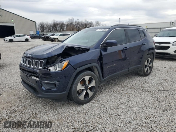 2018 Jeep Compass Latitude z VIN 3C4NJCBB1JT240505, wystawiony jako Copart lot #44365215 z przebiegiem 102 798 mil mil oraz Szkoda całkowita • Salvage title. Historia ofert i sprzedaży dostępna na DreamBid. Obrazek 1.