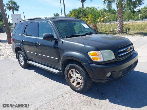 2002 Toyota Sequoia Limited with VIN 5TDZT38AX2S091954, listed as a IAAI auction lot 42035632 with 206,969 mi miles. Bid and sale history available at carsss.com. Image 1.