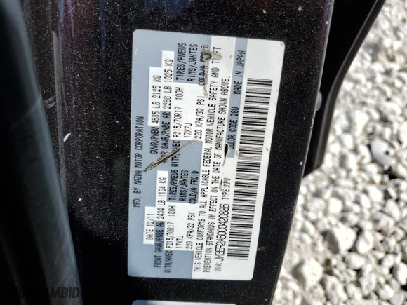 2012 Mazda CX-7 i SV with VIN JM3ER2A50C0420886, listed as a Copart auction lot 42616725 with 184,641 mi miles and Salvage Title. Bid and sale history available at carsss.com. Image 13.