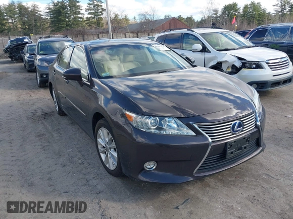 2014 Lexus ES 300h with VIN JTHBW1GG7E2040277, listed as a IAAI auction lot 41867667 with 104,623 mi miles and . Bid and sale history available at DreamBid. Image 1.
