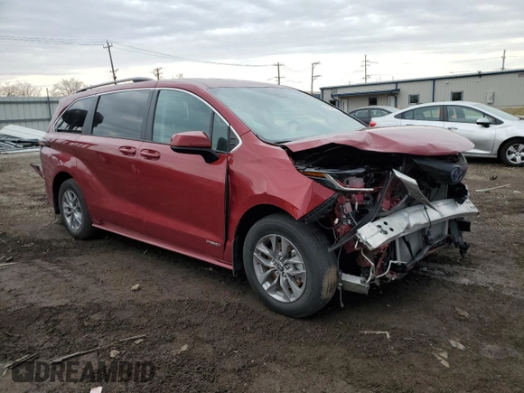 2021 Toyota Sienna LE с VIN 5TDKRKEC8MS065338, выставлен на аукционе Copart как лот 55224075 с пробегом 58 874 миль миль и Списание • Salvage title. История ставок и продаж доступна на DreamBid. Изображение 4.