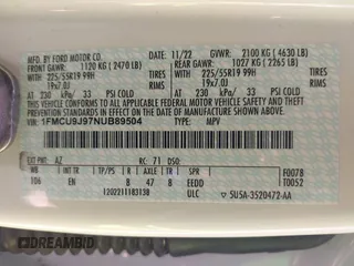 2022 Ford Escape Titanium z VIN 1FMCU9J97NUB89504, wystawiony jako IAAI lot #42571833 z przebiegiem Nie podano mil oraz . Historia ofert i sprzedaży dostępna na DreamBid. Obrazek 9.