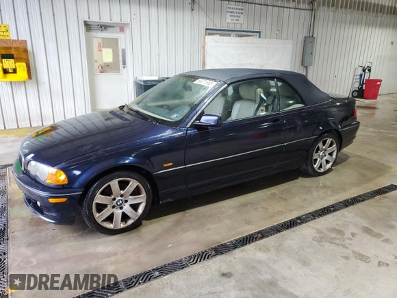 2001 BMW 3 Series 325Ci with VIN WBABS33471JY57525, listed as a Copart auction lot 56571955 with 190,163 mi miles and Salvage title. Bid and sale history available at DreamBid. Image 1.