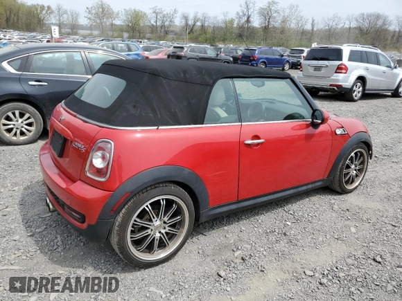 2013 MINI Convertible S с VIN WMWZP3C59DT706087, выставлен на аукционе Copart как лот 54504375 с пробегом 100 550 миль миль и Списание • Salvage title. История ставок и продаж доступна на DreamBid. Изображение 3.