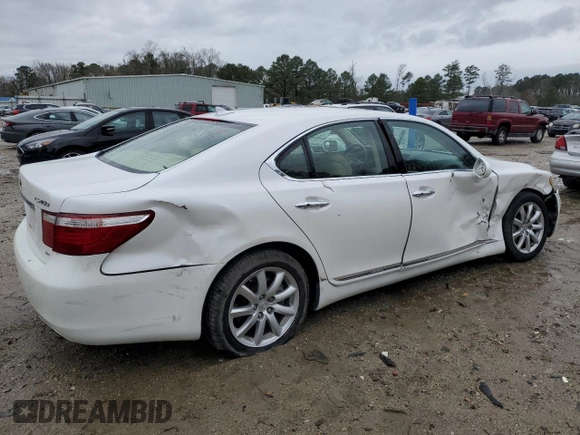 2009 Lexus LS 460 with VIN JTHCL46F395002766, listed as a Copart auction lot 48797575 with 120,725 mi miles and Salvage Title. Bid and sale history available at DreamBid. Image 3.