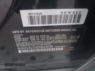 2013 BMW X5 xDrive35i z VIN 5UXZV4C53D0B23239, wystawiony jako IAAI lot #42200152 z przebiegiem 173 463 mil mil oraz . Historia ofert i sprzedaży dostępna na DreamBid. Obrazek 9.