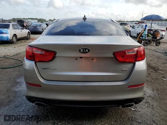 2015 Kia Optima LX with VIN KNAGM4A7XF5580422, listed as a Copart auction lot 54156945 with 132,248 mi miles and Salvage Title. Bid and sale history available at DreamBid. Image 6.