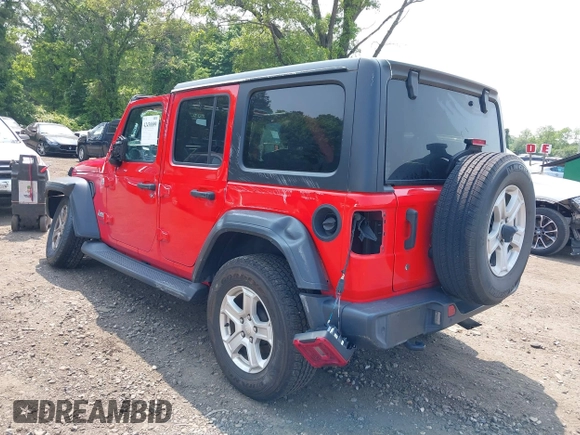 2020 Jeep Wrangler Unlimited Sport S with VIN 1C4HJXDN8LW122928, listed as a IAAI auction lot 42430099 with 58,454 mi miles and . Bid and sale history available at DreamBid. Image 3.