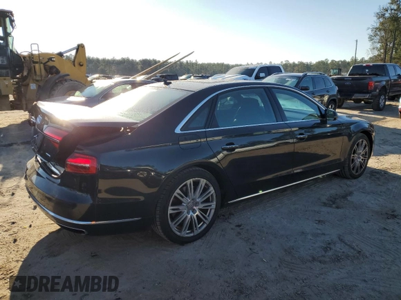 2015 Audi A8 L 3.0T with VIN WAU3GAFD1FN017875, listed as a Copart auction lot 88210815 with 124,720 mi miles and Salvage Title. Bid and sale history available at carsss.com. Image 3.