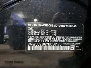 2022 BMW 3 Series M340i xDrive with VIN 3MW5U9J02N8C30176, listed as a Copart auction lot 83947374 with 20,863 mi miles and Salvage Title. Bid and sale history available at carsss.com. Image 12.