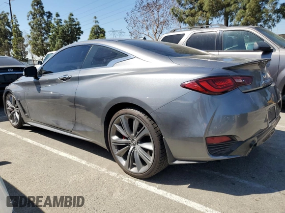 2021 Infiniti Q60 Red Sport 400 with VIN JN1FV7LK5MM530077, listed as a Copart auction lot 52732985 with 38,404 mi miles and Salvage title. Bid and sale history available at DreamBid. Image 2.