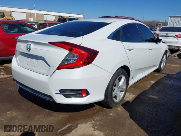 2020 Honda Civic Sedan LX with VIN 19XFC2F63LE019596, listed as a IAAI auction lot 41770281 with 92,370 mi miles. Bid and sale history available at carsss.com. Image 4.