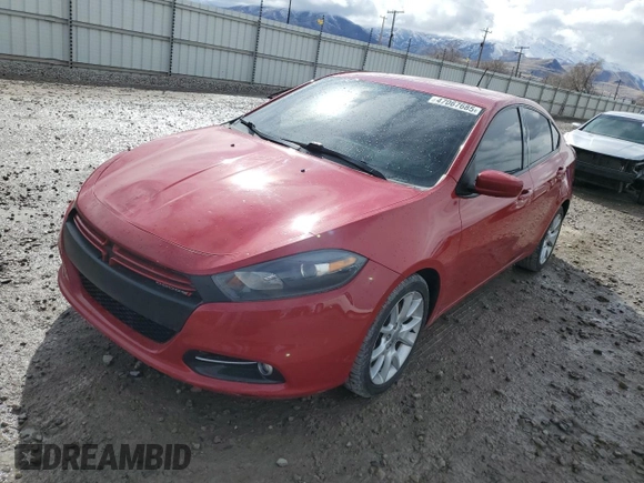 2013 Dodge Dart SXT with VIN 1C3CDFBH8DD641326, listed as a Copart auction lot 47067685 with 107,618 mi miles and Salvage Title. Bid and sale history available at carsss.com. Image 1.