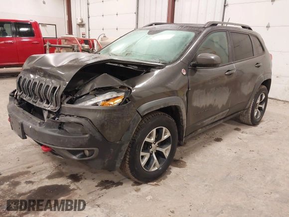 2014 Jeep Cherokee Trailhawk with VIN 1C4PJMBS2EW231813, listed as a IAAI auction lot 41664287 with 128,893 mi miles. Bid and sale history available at carsss.com. Image 17.