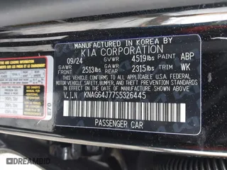 2025 Kia K5 GT-Line with VIN KNAG64J77S5326445, listed as a IAAI auction lot 41514808 with 1,584 mi miles. Bid and sale history available at carsss.com. Image 9.
