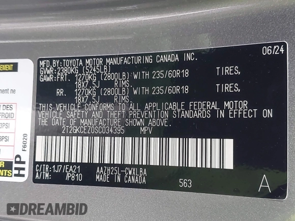 2025 Lexus NX 350h Premium with VIN 2T2GKCEZ0SC034395, listed as a IAAI auction lot 41465566 with 3,537 mi miles and . Bid and sale history available at DreamBid. Image 9.