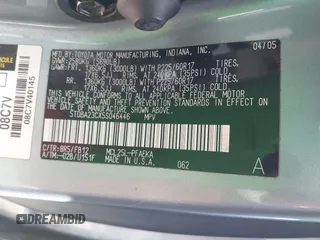 2005 Toyota Sienna LE with VIN 5TDBA23CX5S046446, listed as a IAAI auction lot 42043442 with 227,101 mi miles. Bid and sale history available at carsss.com. Image 9.