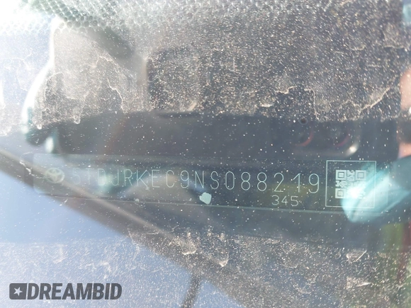 2022 Toyota Sienna XLE with VIN 5TDJRKEC9NS088219, listed as a IAAI auction lot 41820969 with 190,598 mi miles and . Bid and sale history available at DreamBid. Image 9.