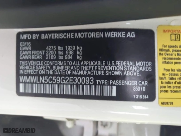 2016 MINI Cooper Clubman with VIN WMWLN5C59G2E30093, listed as a IAAI auction lot 41535638 with 89,224 mi miles. Bid and sale history available at carsss.com. Image 9.