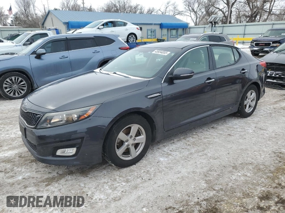 2015 Kia Optima LX with VIN 5XXGM4A76FG432993, listed as a Copart auction lot 45934855 with 206,204 mi miles and Salvage title. Bid and sale history available at DreamBid. Image 1.