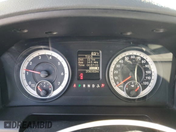2014 Ram 1500 Express with VIN 1C6RR6KT4ES134990, listed as a Copart auction lot 45524325 with 206,053 mi miles and Salvage Title. Bid and sale history available at carsss.com. Image 9.