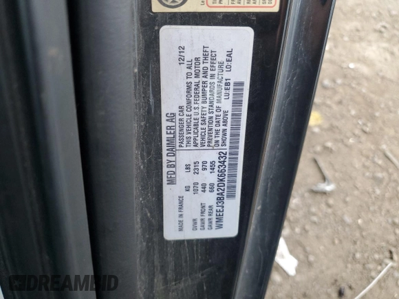 2013 Smart fortwo Pure z VIN WMEEJ3BA2DK663432, wystawiony jako Copart lot #63203755 z przebiegiem 79 786 mil mil oraz Czysty tytuł • Clean title. Historia ofert i sprzedaży dostępna na DreamBid. Obrazek 12.