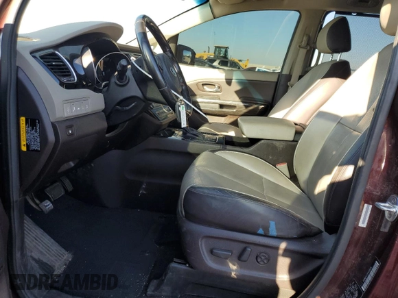2015 Kia Sedona SX-L with VIN KNDME5C17F6035628, listed as a Copart auction lot 72716414 with 92,560 mi miles and Salvage Title. Bid and sale history available at carsss.com. Image 7.