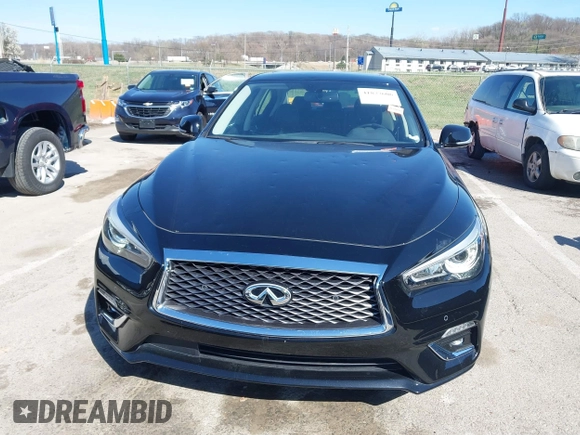 2020 Infiniti Q50 Premium with VIN JN1EV7AR3LM254279, listed as a IAAI auction lot 41877606 with 55,454 mi miles and . Bid and sale history available at DreamBid. Image 12.