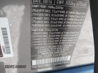 2016 Land Rover Range Rover HSE z VIN SALGS2PFXGA308076, wystawiony jako IAAI lot #41161100 z przebiegiem 56 313 mil mil oraz . Historia ofert i sprzedaży dostępna na DreamBid. Obrazek 9.
